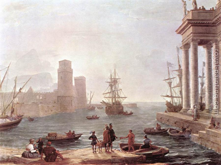Claude Lorrain : Port Scene with the Departure of Ulysses from the Land of th